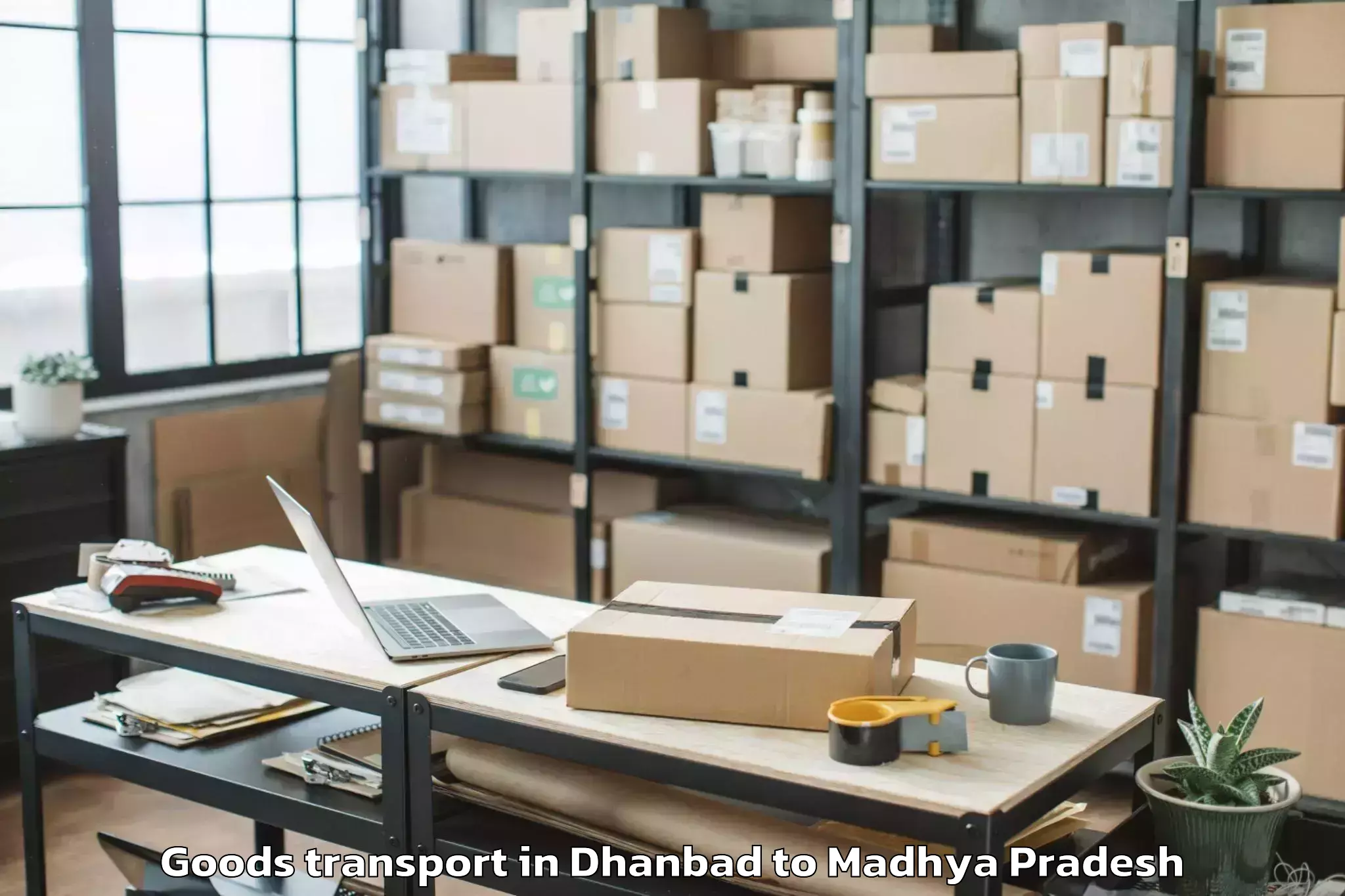 Trusted Dhanbad to Nagod Goods Transport